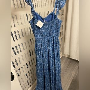 Blue floral hi lo dress NWT